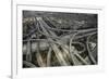 Los Angeles, Aerial of Judge Harry Pregerson Interchange and Highway-David Wall-Framed Photographic Print