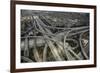 Los Angeles, Aerial of Judge Harry Pregerson Interchange and Highway-David Wall-Framed Photographic Print