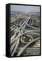 Los Angeles, Aerial of Judge Harry Pregerson Interchange and Highway-David Wall-Framed Stretched Canvas