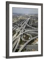 Los Angeles, Aerial of Judge Harry Pregerson Interchange and Highway-David Wall-Framed Photographic Print