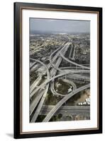 Los Angeles, Aerial of Judge Harry Pregerson Interchange and Highway-David Wall-Framed Photographic Print