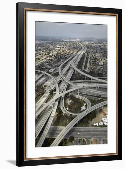 Los Angeles, Aerial of Judge Harry Pregerson Interchange and Highway-David Wall-Framed Photographic Print