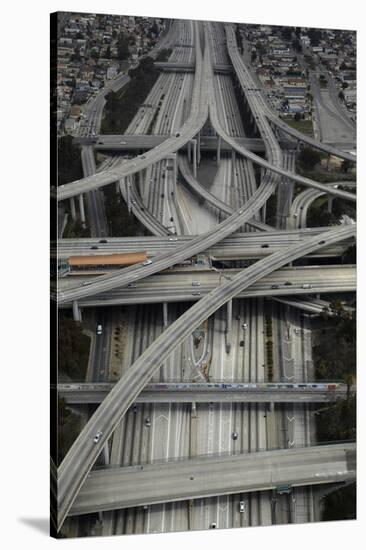 Los Angeles, Aerial of Judge Harry Pregerson Interchange and Highway-David Wall-Stretched Canvas