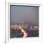 Los Angeles at Night with Road Traffic-Myan Soffia-Framed Photographic Print