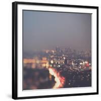 Los Angeles at Night with Road Traffic-Myan Soffia-Framed Photographic Print