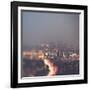 Los Angeles at Night with Road Traffic-Myan Soffia-Framed Photographic Print