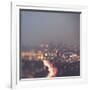 Los Angeles at Night with Road Traffic-Myan Soffia-Framed Photographic Print