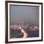 Los Angeles at Night with Road Traffic-Myan Soffia-Framed Photographic Print