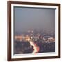 Los Angeles at Night with Road Traffic-Myan Soffia-Framed Photographic Print