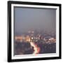 Los Angeles at Night with Road Traffic-Myan Soffia-Framed Photographic Print