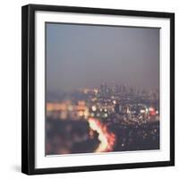 Los Angeles at Night with Road Traffic-Myan Soffia-Framed Photographic Print