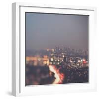 Los Angeles at Night with Road Traffic-Myan Soffia-Framed Photographic Print