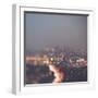 Los Angeles at Night with Road Traffic-Myan Soffia-Framed Photographic Print