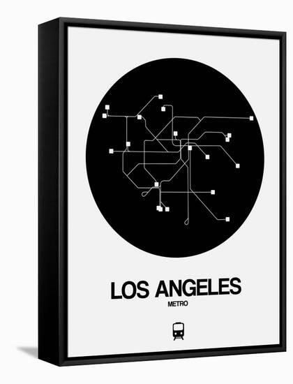 Los Angeles Black Subway Map-NaxArt-Framed Stretched Canvas