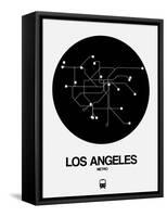 Los Angeles Black Subway Map-NaxArt-Framed Stretched Canvas