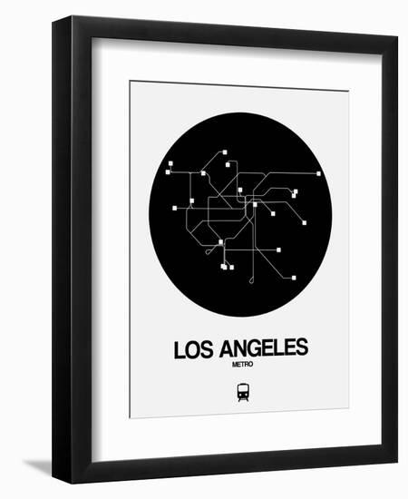 Los Angeles Black Subway Map-NaxArt-Framed Art Print