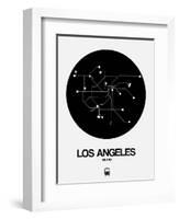 Los Angeles Black Subway Map-NaxArt-Framed Art Print