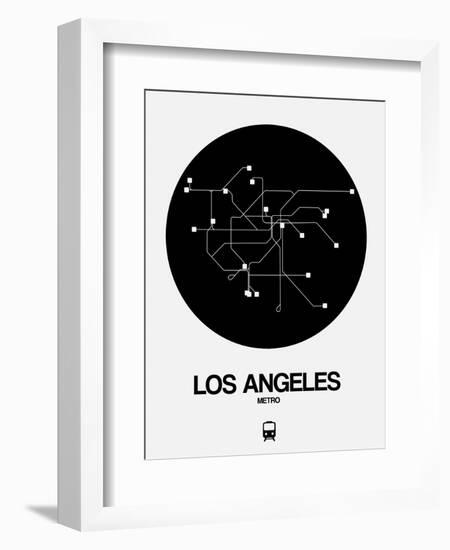 Los Angeles Black Subway Map-NaxArt-Framed Art Print