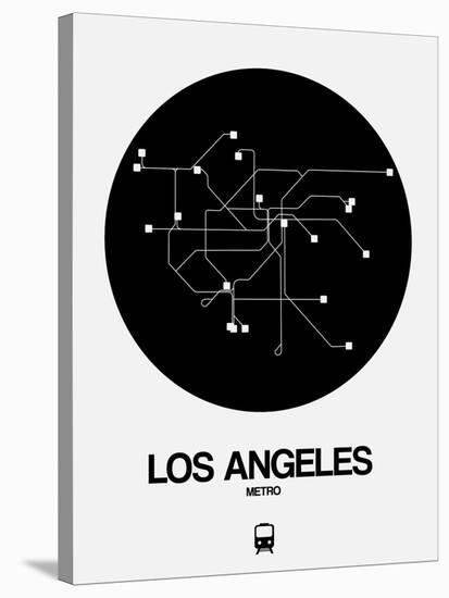 Los Angeles Black Subway Map-NaxArt-Stretched Canvas