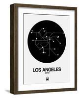 Los Angeles Black Subway Map-NaxArt-Framed Art Print