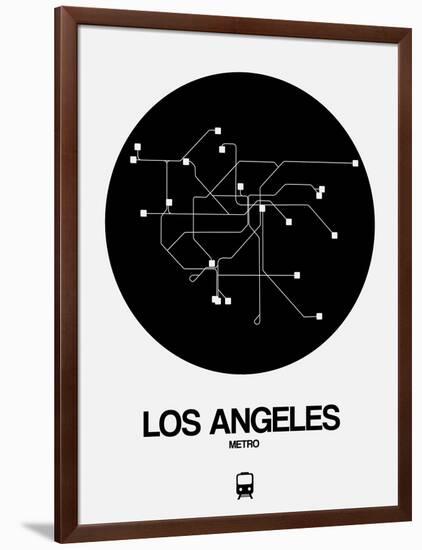 Los Angeles Black Subway Map-NaxArt-Framed Art Print