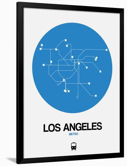 Los Angeles Blue Subway Map-NaxArt-Framed Art Print