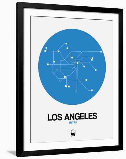 Los Angeles Blue Subway Map-NaxArt-Framed Art Print