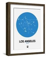 Los Angeles Blue Subway Map-NaxArt-Framed Art Print