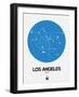 Los Angeles Blue Subway Map-NaxArt-Framed Art Print