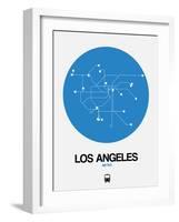 Los Angeles Blue Subway Map-NaxArt-Framed Art Print