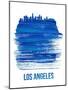 Los Angeles Brush Stroke Skyline - Blue-NaxArt-Mounted Art Print