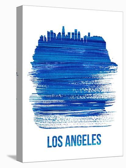 Los Angeles Brush Stroke Skyline - Blue-NaxArt-Stretched Canvas