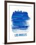 Los Angeles Brush Stroke Skyline - Blue-NaxArt-Framed Art Print