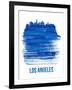 Los Angeles Brush Stroke Skyline - Blue-NaxArt-Framed Art Print