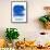 Los Angeles Brush Stroke Skyline - Blue-NaxArt-Framed Stretched Canvas displayed on a wall