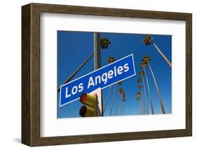 Los Angeles CA Road Sign-null-Framed Art Print