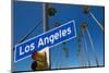 Los Angeles CA Road Sign-null-Mounted Art Print