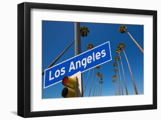 Los Angeles CA Road Sign-null-Framed Art Print