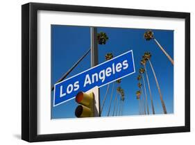 Los Angeles CA Road Sign-null-Framed Art Print