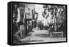 Los Angeles, CA View of Olvera Street Photograph - Los Angeles, CA-Lantern Press-Framed Stretched Canvas