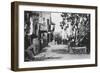 Los Angeles, CA View of Olvera Street Photograph - Los Angeles, CA-Lantern Press-Framed Art Print