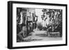 Los Angeles, CA View of Olvera Street Photograph - Los Angeles, CA-Lantern Press-Framed Art Print