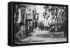 Los Angeles, CA View of Olvera Street Photograph - Los Angeles, CA-Lantern Press-Framed Stretched Canvas