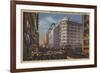 Los Angeles, CA - View of Warner Bros. on 7th St.-Lantern Press-Framed Premium Giclee Print