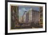 Los Angeles, CA - View of Warner Bros. on 7th St.-Lantern Press-Framed Premium Giclee Print