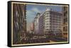 Los Angeles, CA - View of Warner Bros. on 7th St.-Lantern Press-Framed Stretched Canvas