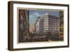 Los Angeles, CA - View of Warner Bros. on 7th St.-Lantern Press-Framed Art Print