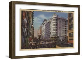 Los Angeles, CA - View of Warner Bros. on 7th St.-Lantern Press-Framed Art Print