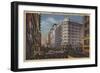 Los Angeles, CA - View of Warner Bros. on 7th St.-Lantern Press-Framed Art Print