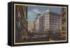 Los Angeles, CA - View of Warner Bros. on 7th St.-Lantern Press-Framed Stretched Canvas